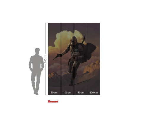 Komar fototapet med Mandalorian och barn, 280 x 200 centimeter