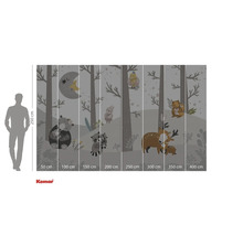 Fototapet med skogsdjur och träd i barnrum