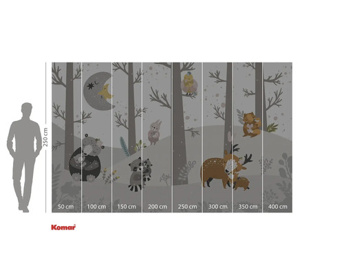 Fototapet med skogsdjur och träd i barnrum