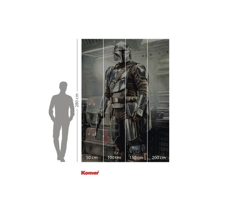 Fototapet med Star Wars Mandalorian motiv och storleksangivelser