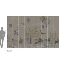 Fototapet med skogsdjur och luftballonger