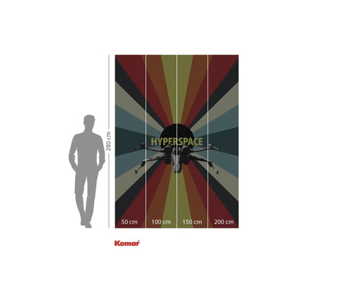 Komar Hyperspace fototapet, 280 cm hög, med rymdskeppsmotiv