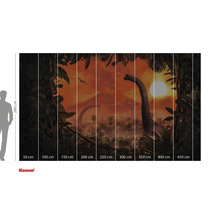 Fototapet med dinosauriemotiv och djungel