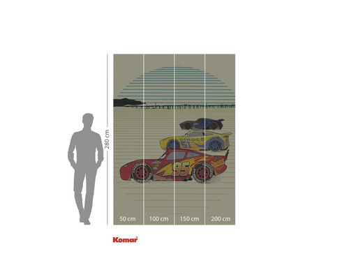 Komar Cars fototapet med bilmotiv och storleksangivelser