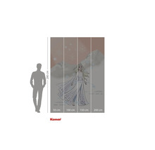 Komar väggmålning med ett motiv av isdrottningen Elsa, bestående av fyra delar, med en höjd av 280 centimeter.