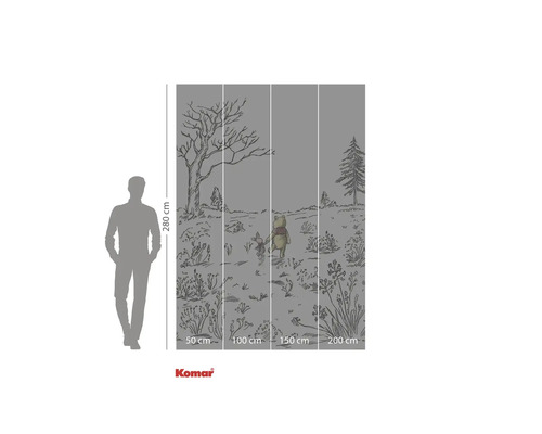 Fototapet med Nalle Puh och Pigglet design och storleksinformation