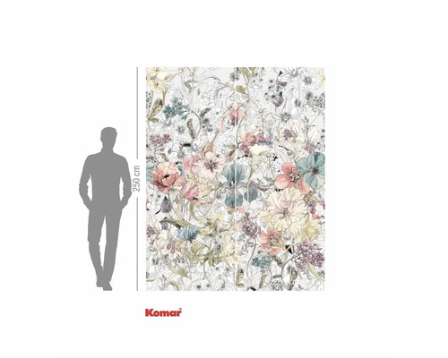 Komar fototapet med blommotiv och en höjd på 250 cm.