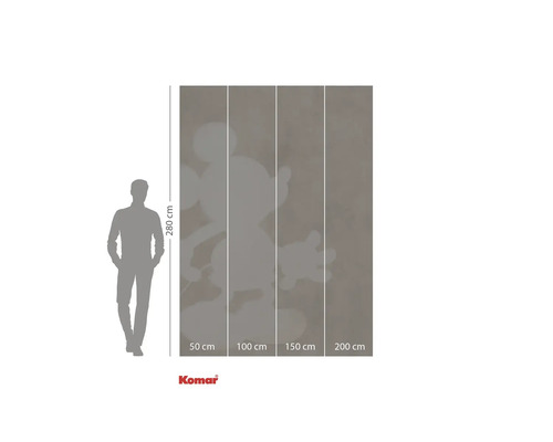 Fototapet med Musse Pigg motiv och måttangivelser