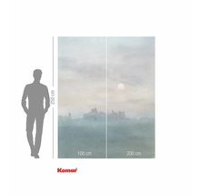 Komar fototapet med landskapsmotiv och storleksangivelser