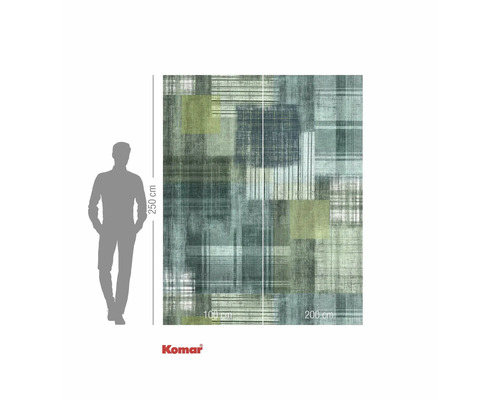 Komar fototapet med abstrakt rutmönster och storleksinformation