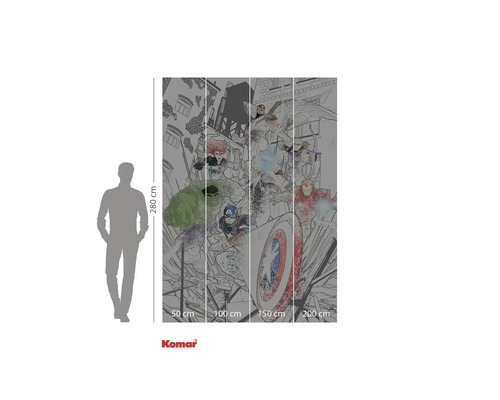 Komar Marvel Avengers Comic fotovägg, 280 x 200 centimeter