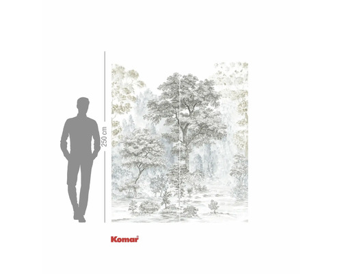 Fototapet med skogsmotiv och höjdangivelse 250 cm