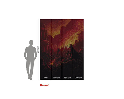 Komar Star Wars fototapet med trupper på röd bakgrund, 280 x 200 centimeter