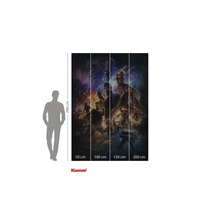 Komar väggmålning med Avengers motiv och storleksangivelser