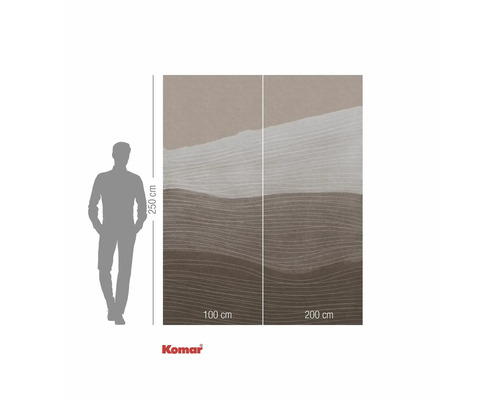 Komar fototapet med abstrakt vågmönster, 300 cm bred och 250 cm hög.