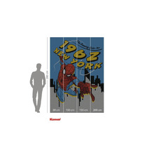 Komar Spiderman fototapet med Spiderman-motiv och skyline