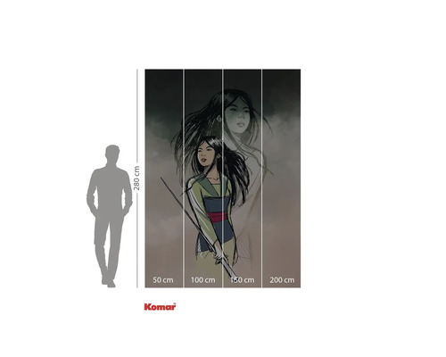 Komar fototapet med Mulan-motiv, 280 x 200 centimeter