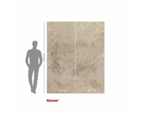 Komar fototapet med geometriskt mönster och storleksangivelser