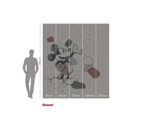 Fototapet med Mickey Mouse motiv och storleksangivelser