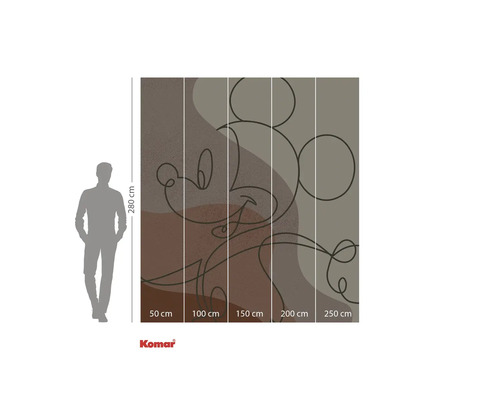 Komar fototapet med Mickey Mouse-motiv och storleksinformation