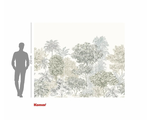 Komar fototapet med djungelträdsmotiv och en höjd på 250 cm