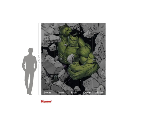 Komar Hulk väggmålning som mäter 280 x 250 cm