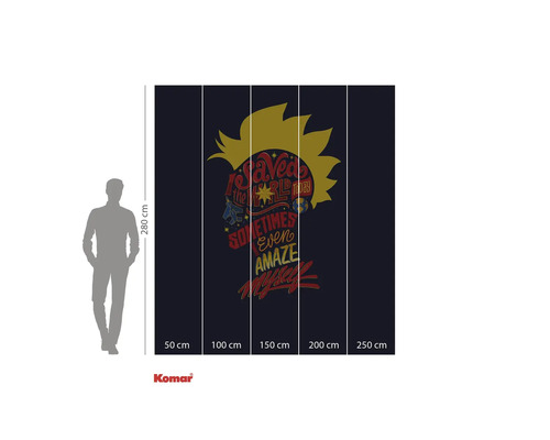 Komar tapet med serietidningsmotiv och storleksinformation.