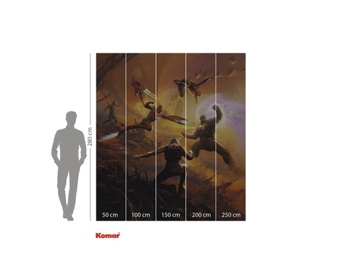 Avengers väggmålning med måtten 280 gånger 350 centimeter