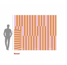 Mått på fototapeten med randigt mönster och storleksinformation