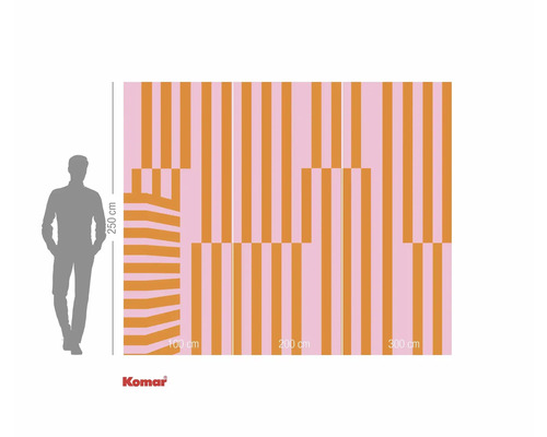 Mått på fototapeten med randigt mönster och storleksinformation