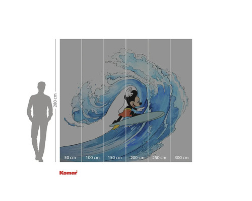Fototapet med Musse Pigg som surfar på en våg
