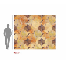 Komar fototapet med geometriskt mönster i brunt, gult och orange