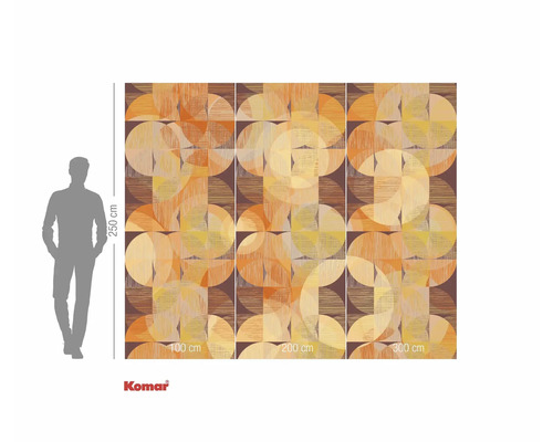 Komar fototapet med geometriskt mönster i brunt, gult och orange