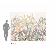 Komar logotyp. Fototapet med djungelmotiv och växtdesign med en höjd på 250 centimeter.