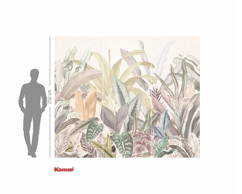 Komar logotyp. Fototapet med djungelmotiv och växtdesign med en höjd på 250 centimeter.