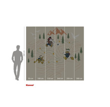 Fototapet med Disneyfigurerna Musse Pigg, Kalle Anka och Pluto på en vandringskarta