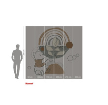 Komar fototapet med Nalle Puh och abstrakta former, 280 cm hög