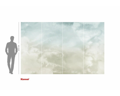 Fototapet med molnmönster och storleksinformation