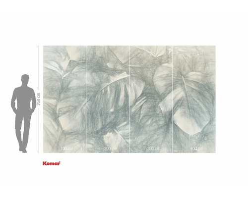 Fototapet med växtmotiv och storleksinformation