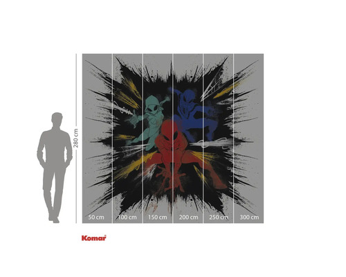 Fototapet med Spider-Man-motiv och storleksinformation