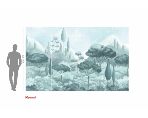 Fototapet med skogslandskap och storleksangivelser