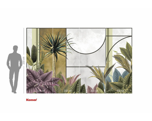 Fototapet med växtmotiv och höjdangivelse