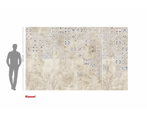 Fototapet med kakelmotiv, mönstrad, 400 x 250 cm