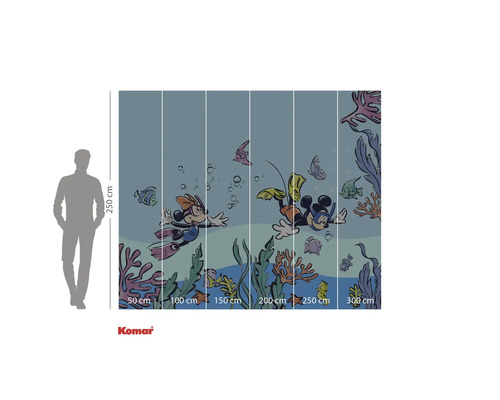 Fototapet med dykscen med Musse Pigg och hans vänner, lämplig för barnrum