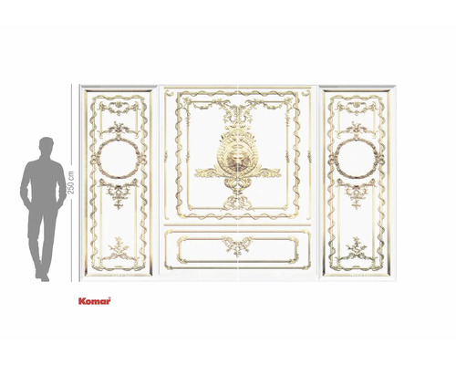 Komar väggmålning med gyllene ornament i klassisk stil