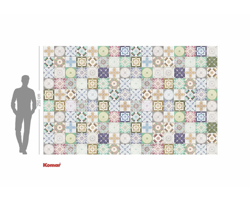 Fototapet med kakelmönster och en höjd på 250 cm