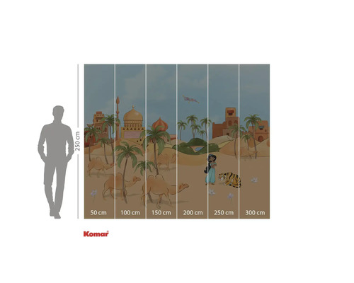 Komar fototapet med ökentema, palmer, kameler, prinsessan Jasmine och tiger