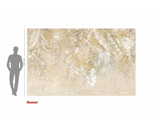 Komar fototapet med bladmotiv, 400 cm bred och 250 cm hög