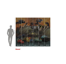 Fototapet med Cars- och dinosauriemotiv för barnrum