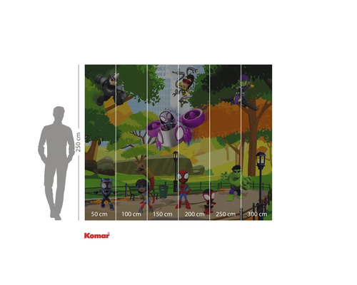 Komar Marvel Spidey Friends barntapet med superhjältar i parken